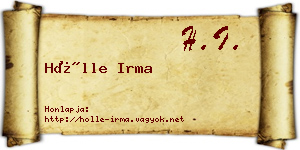 Hölle Irma névjegykártya