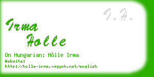 irma holle business card